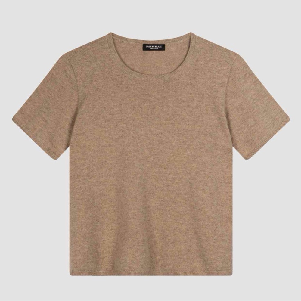 Repeat Organic Cashmere Seamless Short Sleeve Sweater Size S